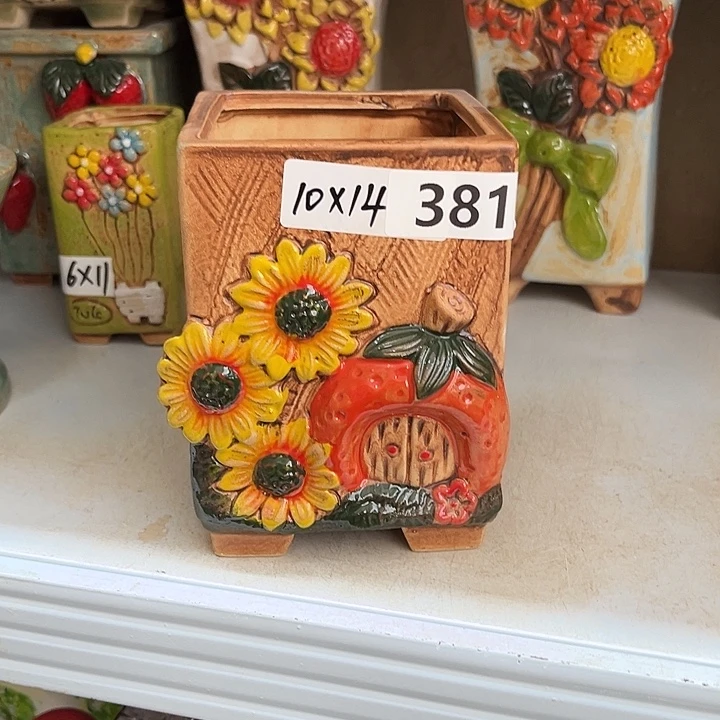 紫砂花盆粗陶材质多肉花盆