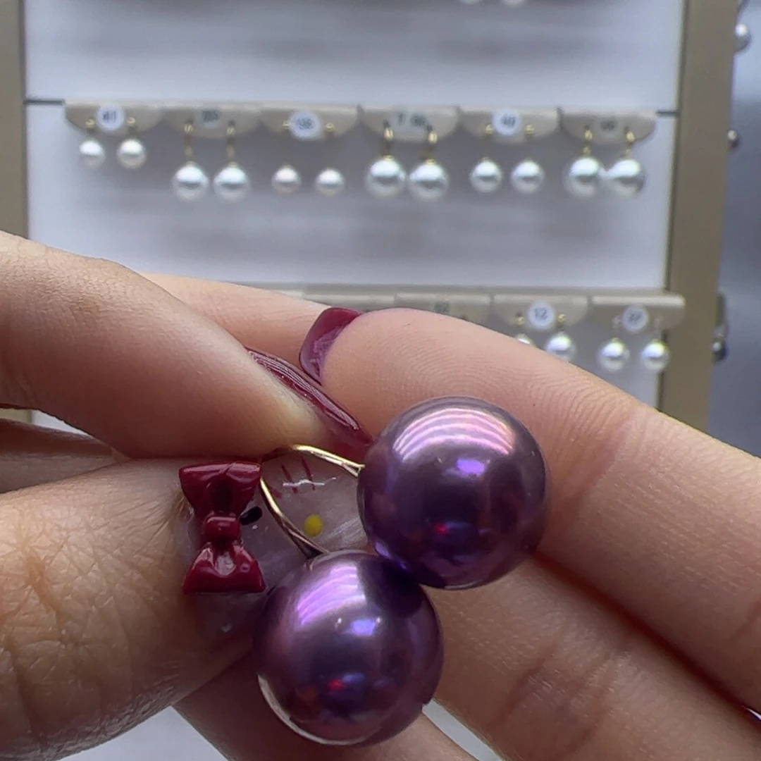 淡水珍珠耳饰银S925镶嵌