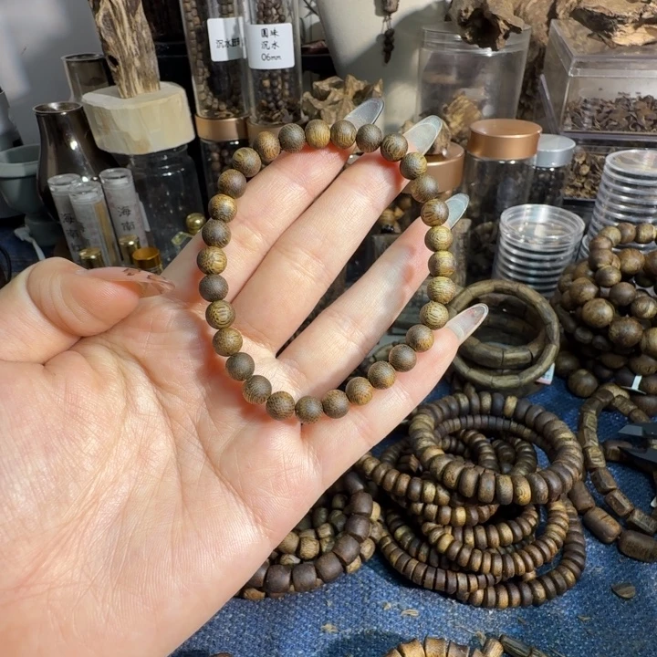 沉香沉香碎屑06圆珠海南莺歌绿单圈