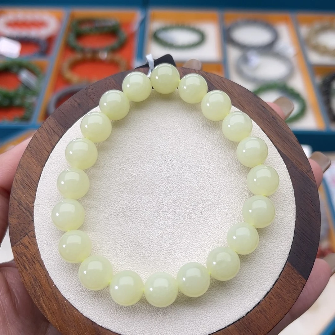 和田玉未镶嵌手串A39卡9.5