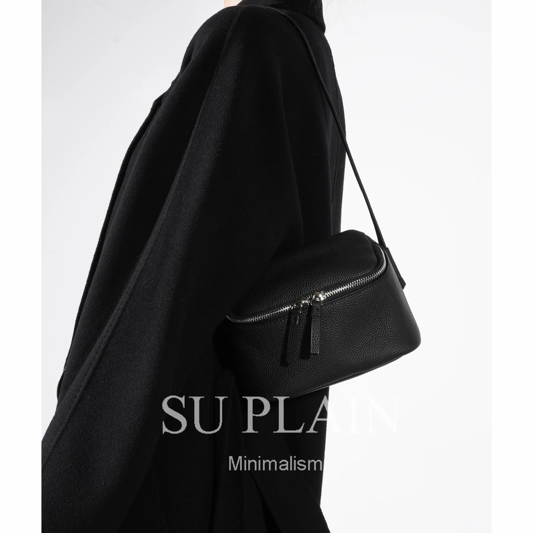 SUPLAIN/SUPLAIN头层牛皮饭盒包便当休闲包简约小众设计百搭时尚