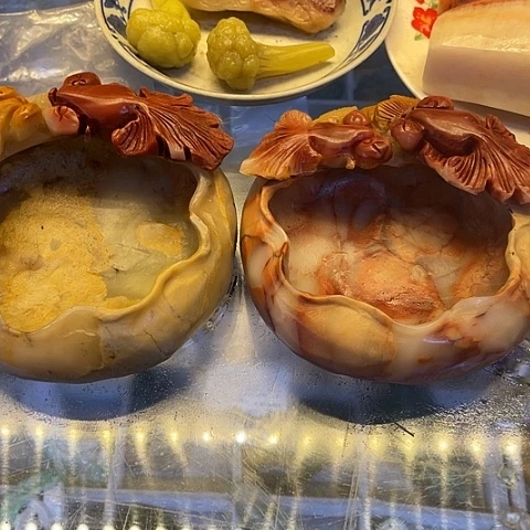 寿山石烟灰缸或者比洗芙蓉石