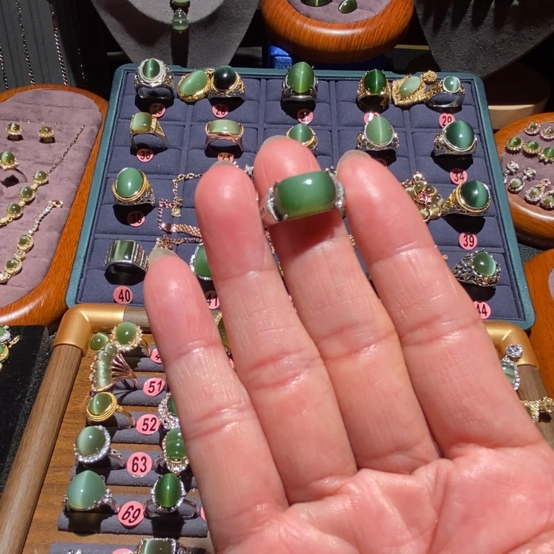 和田玉戒指银S925镶嵌用****1