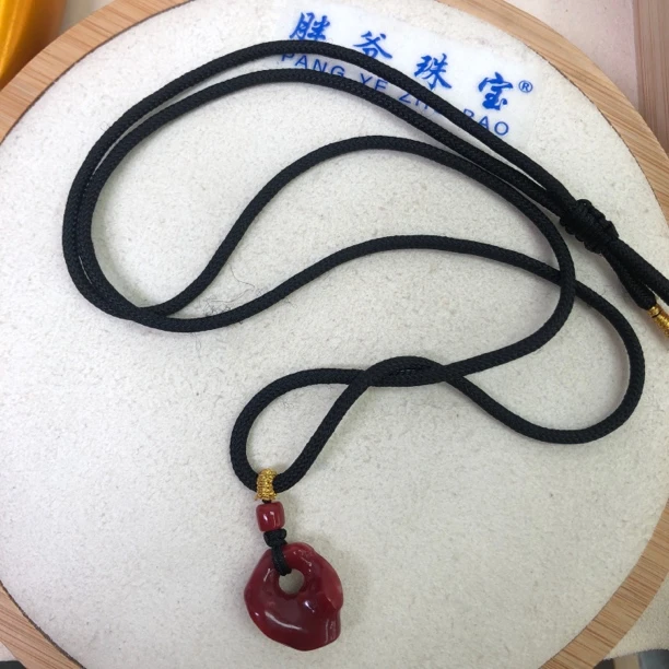 天然珊瑚日料阿卡圈圈吊坠