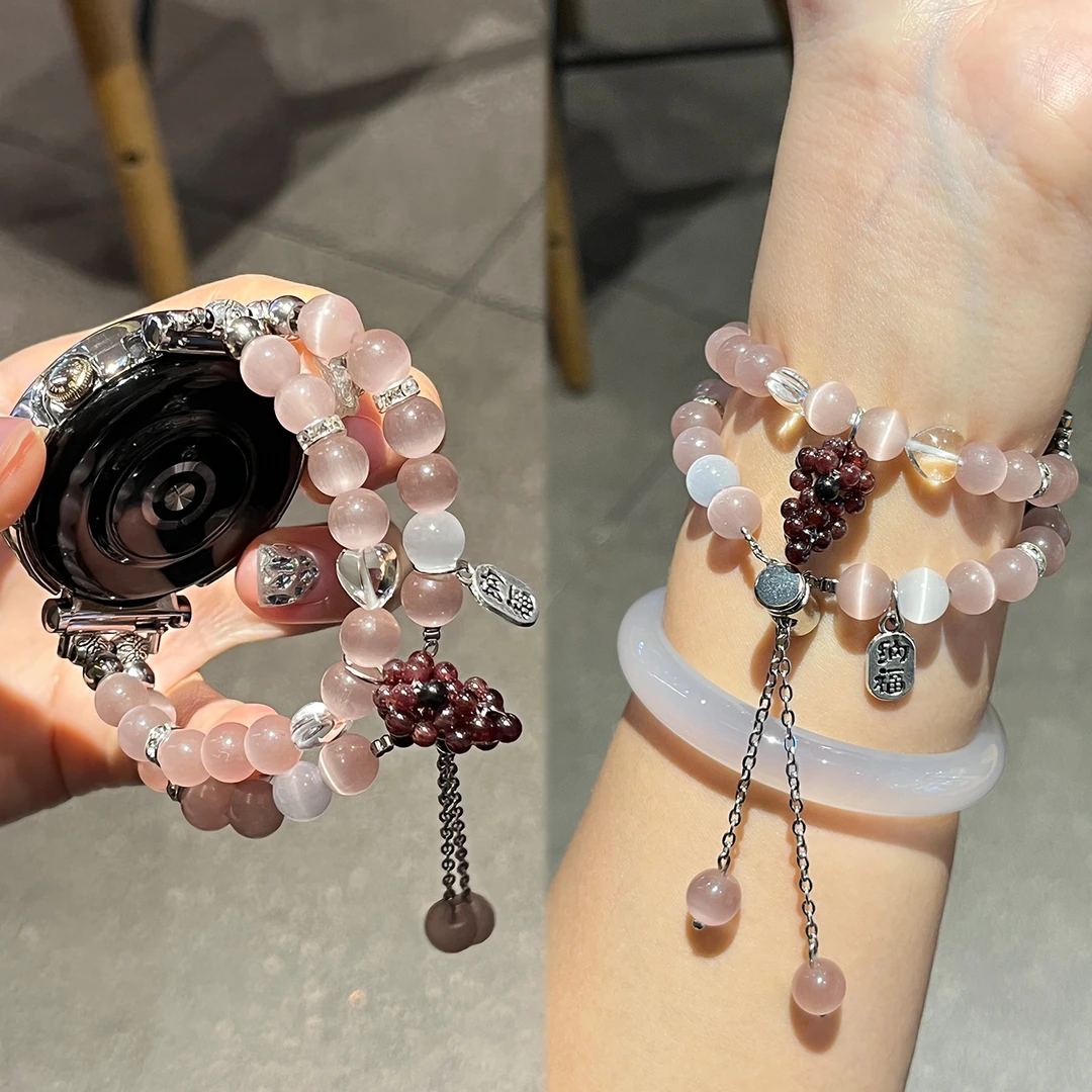适用华为gt5表带GT6紫葡萄watch5串珠gt5pro智能手表腕带JY女款