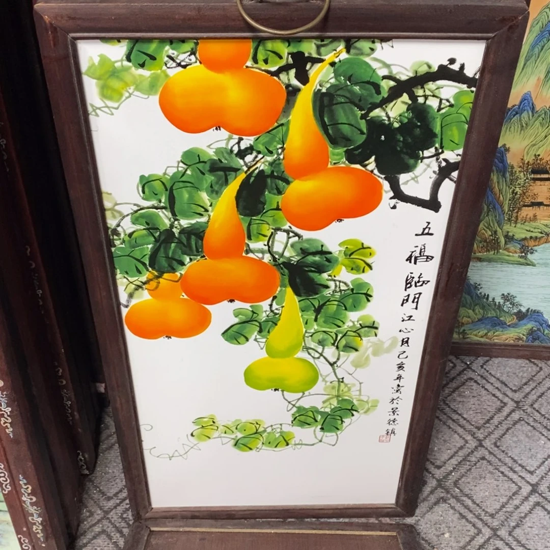 瓷86*46*1景德镇瓷板画柴窑烧制