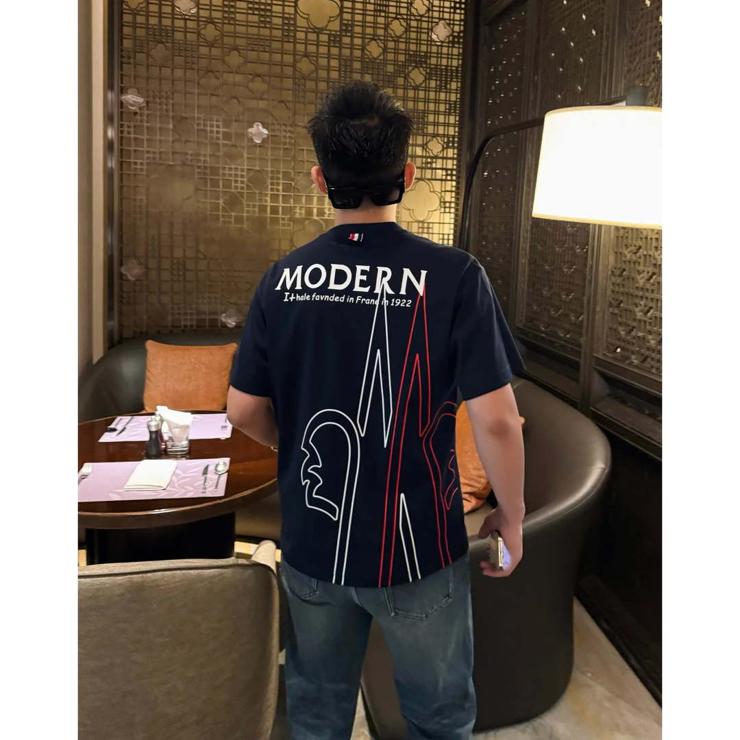 【雪山背影】秋季痞帅玛雅撞色男装简约上衣男士情侣百搭短袖T恤