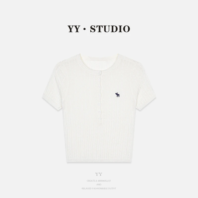 【YANYAN】夏季新款纽扣小马标空调衫短袖YY-7977