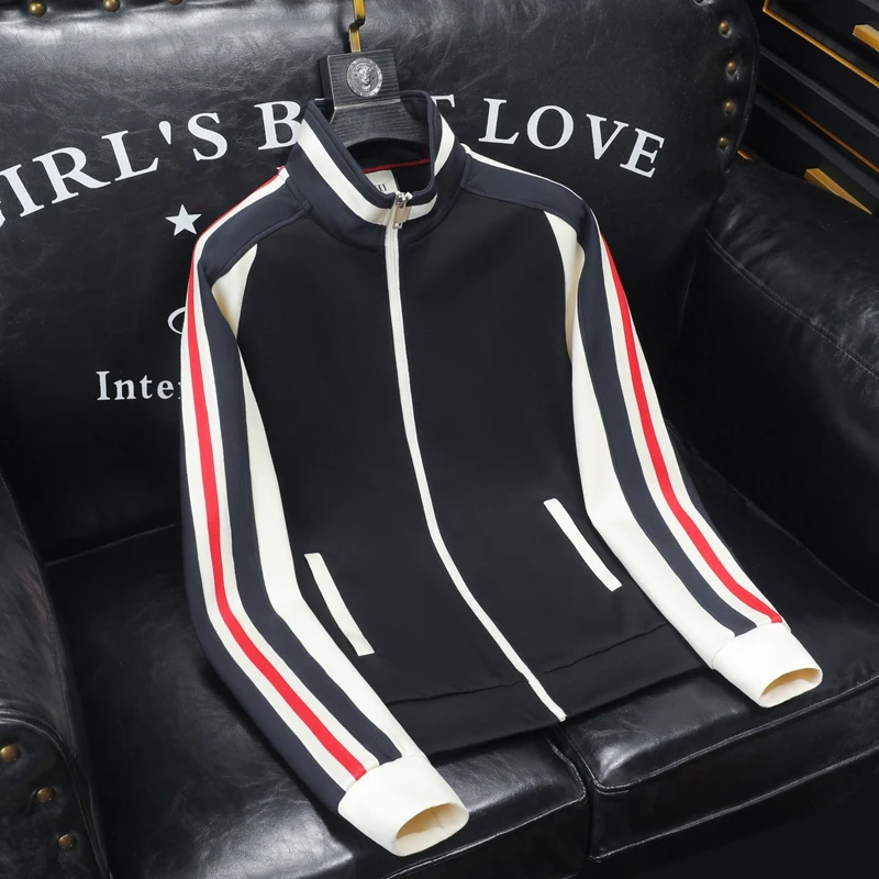 费韦戈摩欧货潮流休闲运动卫衣开衫外套男春新秋款拼色设计夹克衫