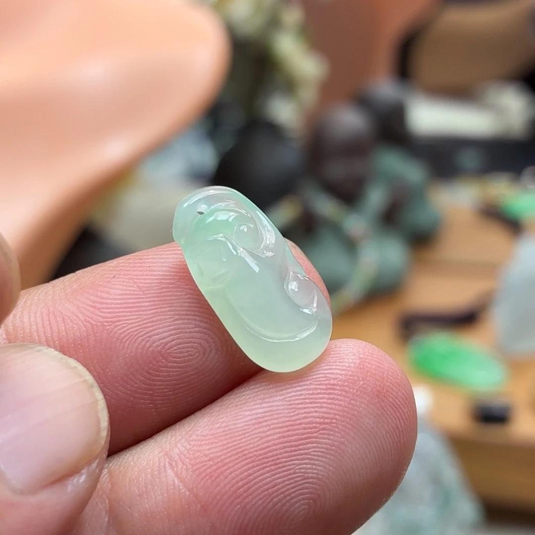 喜***橙翡翠未镶嵌颈饰吊坠