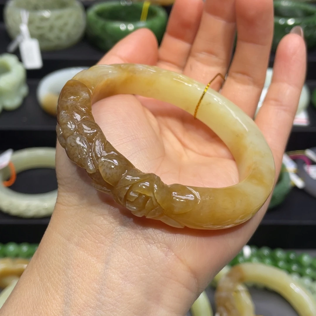 和田玉手镯57+圈口 编号30未镶嵌