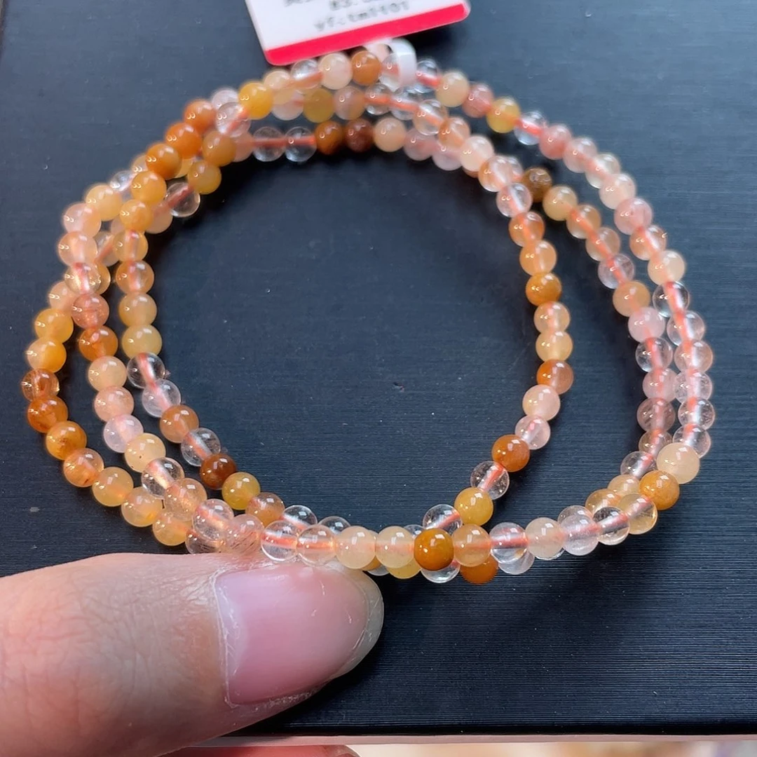 未镶嵌手串水晶黄兔毛多圈tm1101 78号