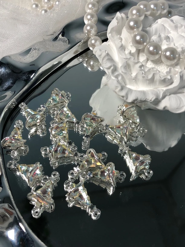 雨宝严选· DIY P163 圣诞新款圣诞树环绕双吊铜合金保色挂坠Diy