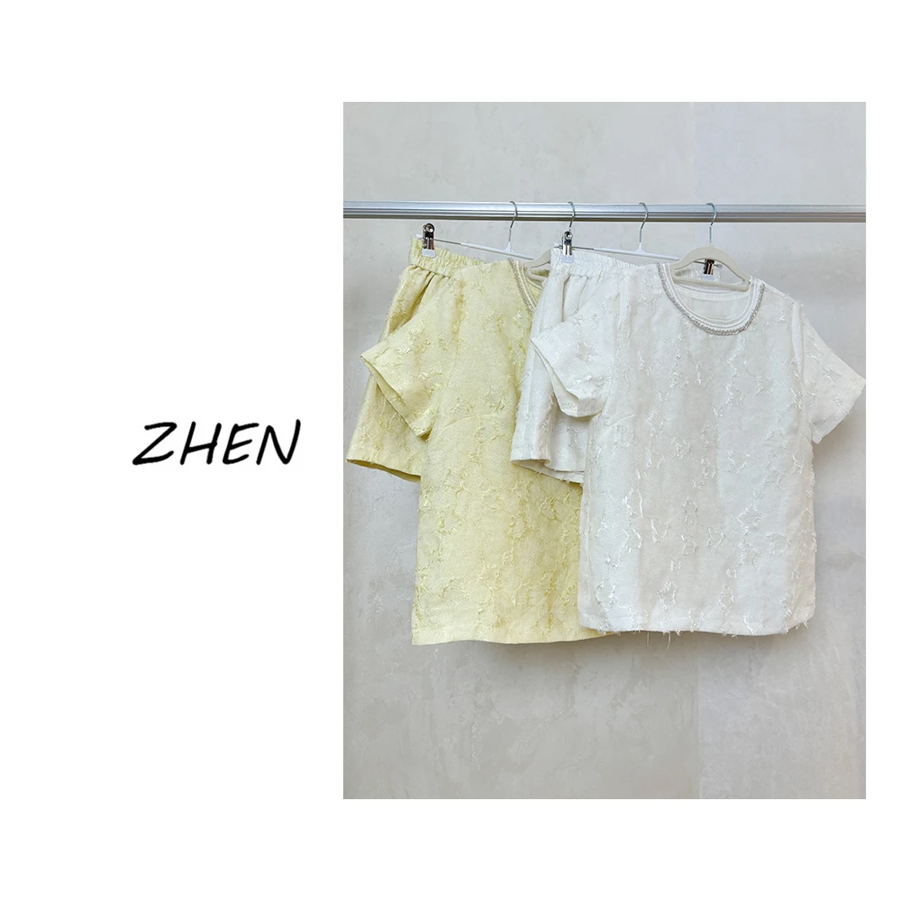 【ZHEN】25K00492 2025新款时尚气质修身显瘦设计师款时尚套装女