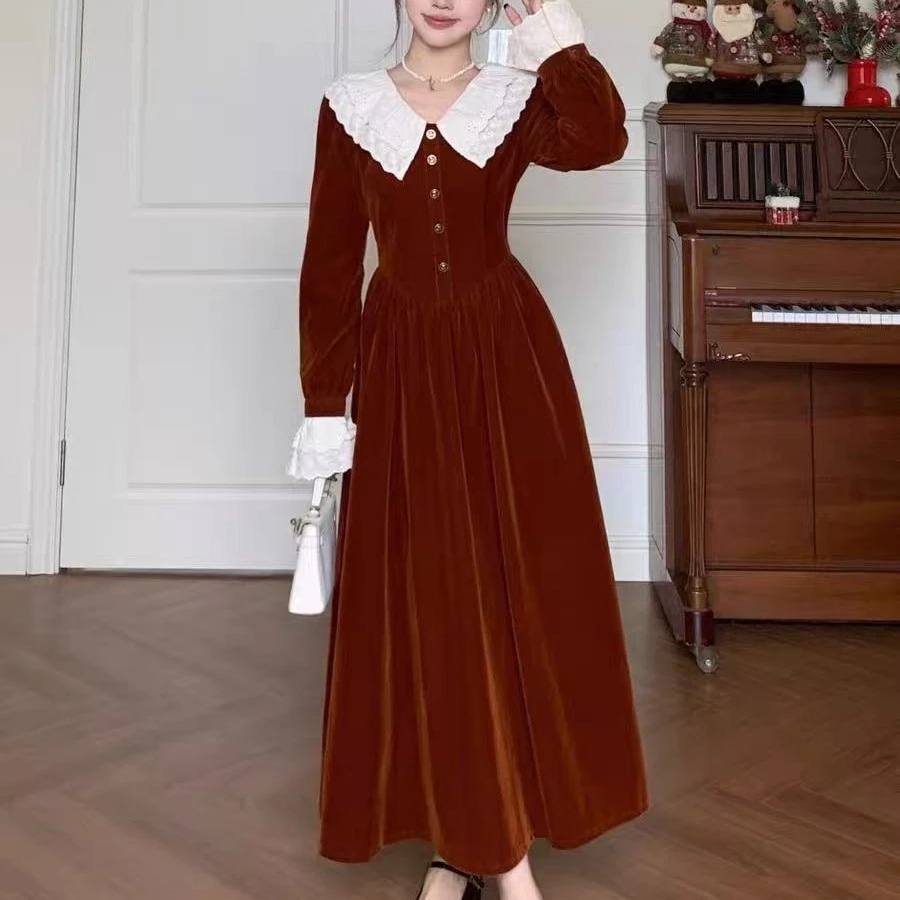 701~750秋冬中长款气质百搭连衣裙