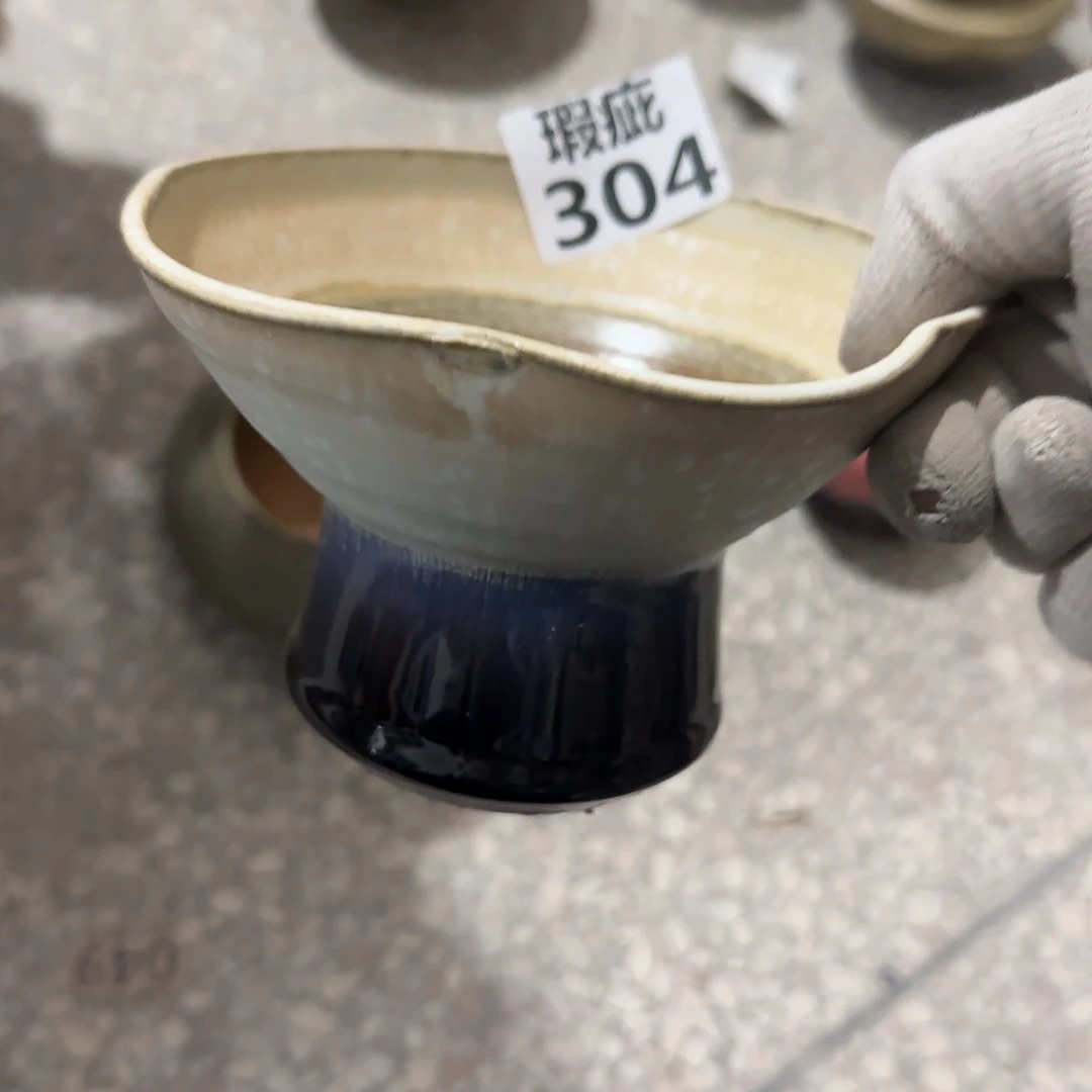 瓷片景德镇手工花盆次品