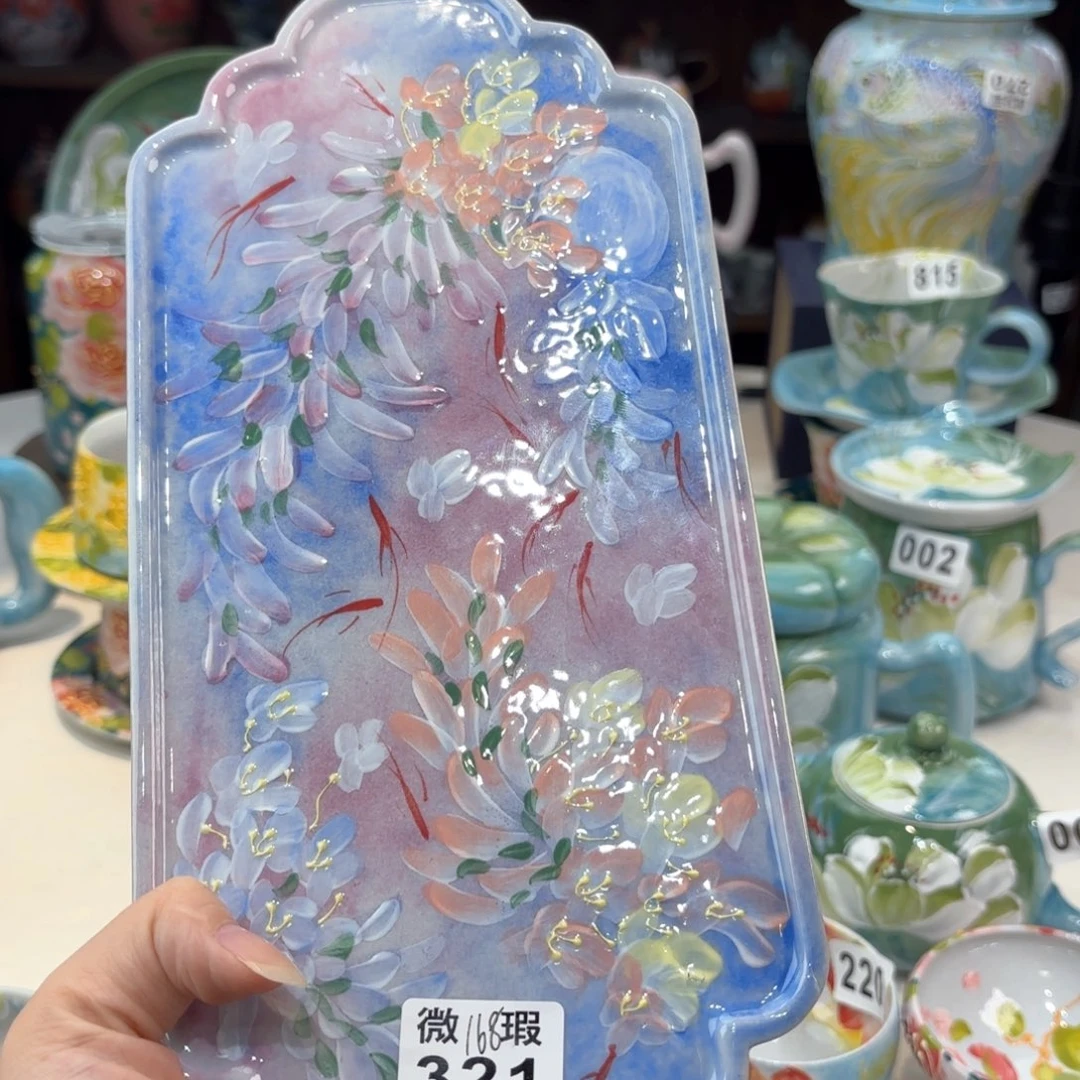 景德镇手绘高温釉下彩陶瓷茶具