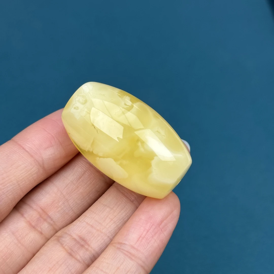 R3928天然原矿蜜蜡 柠檬黄妖花桶珠 21*35mm抖音基地质检发货