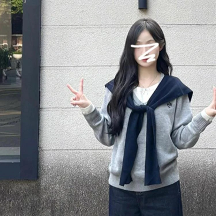 小个子灰色毛衣女秋冬季2025新款高级感超好看洋气内搭针织衫上衣