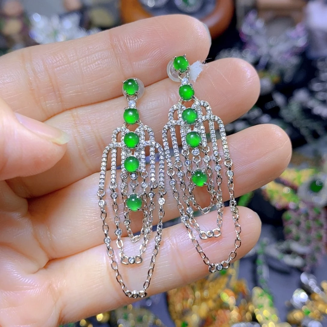 翡翠颈饰银S925镶嵌天然翡翠