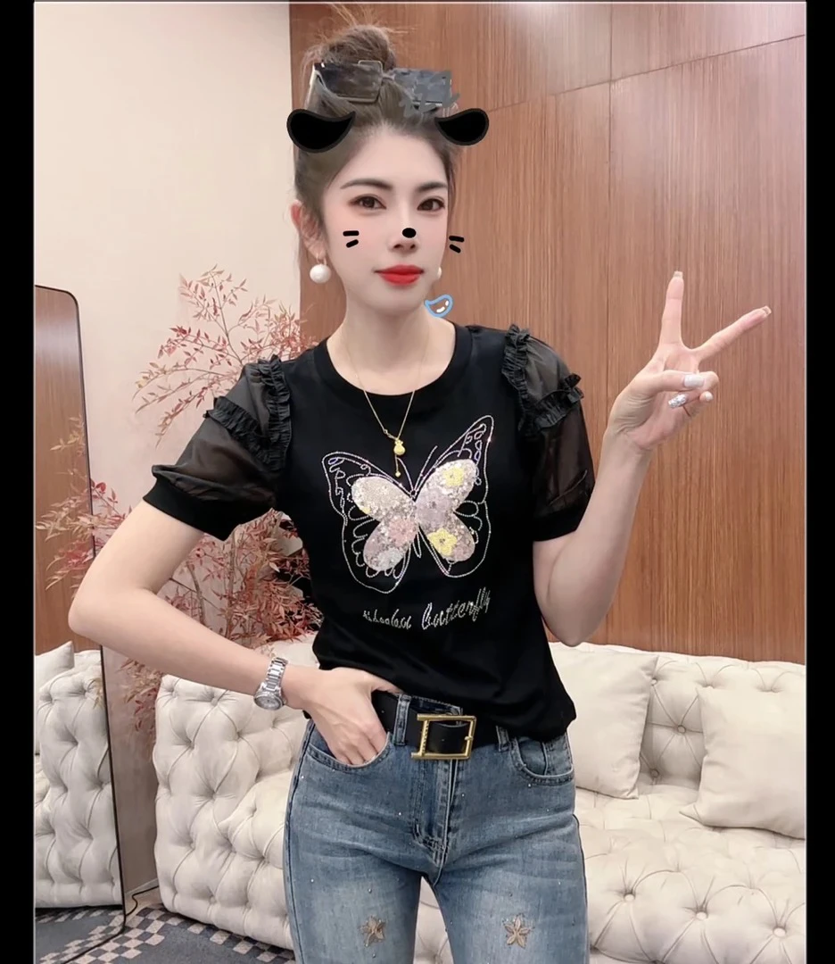 （欧时尚）新款夏季气质显瘦上衣6612