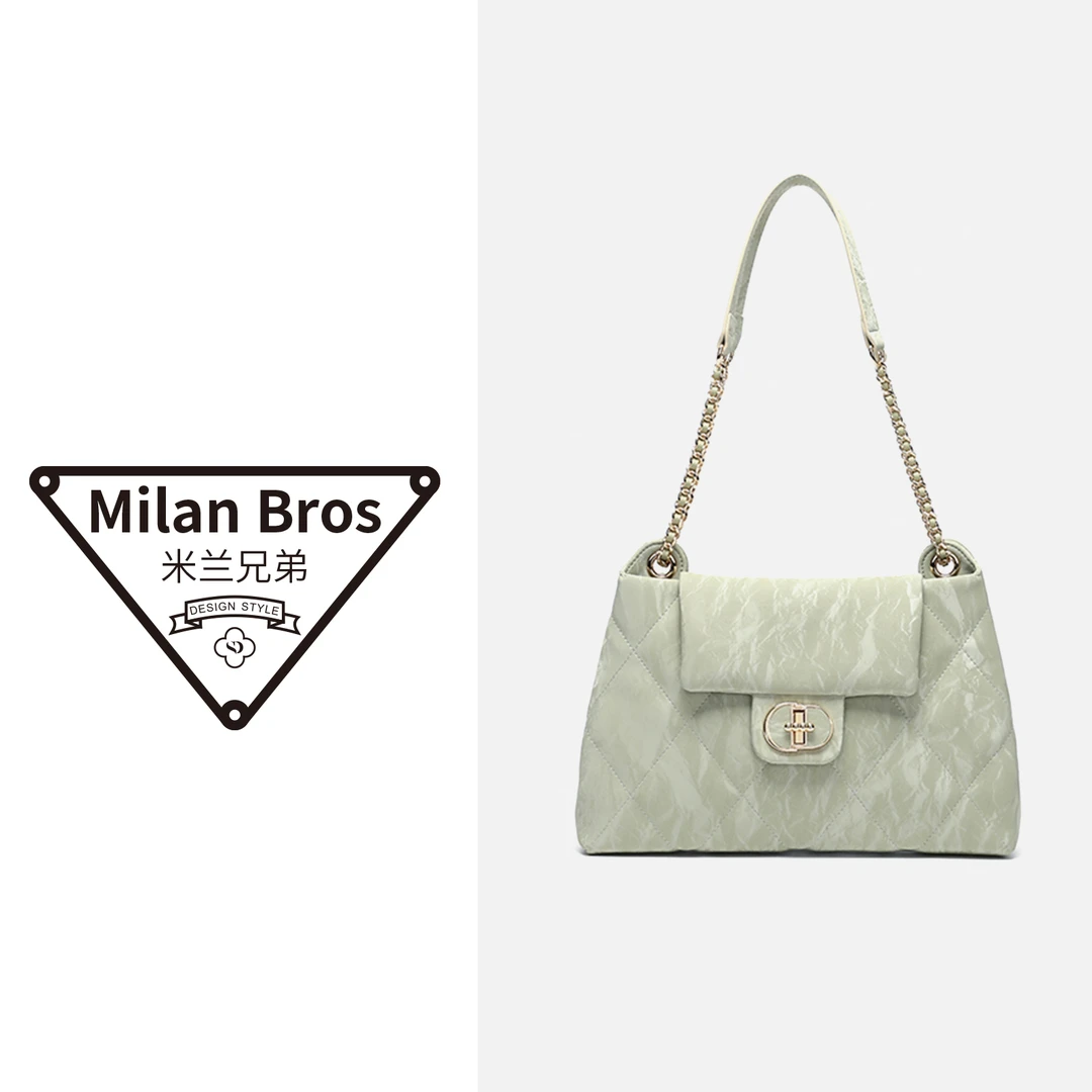 【米兰兄弟】设计师小香风百搭女士时尚小众菱格单肩包
