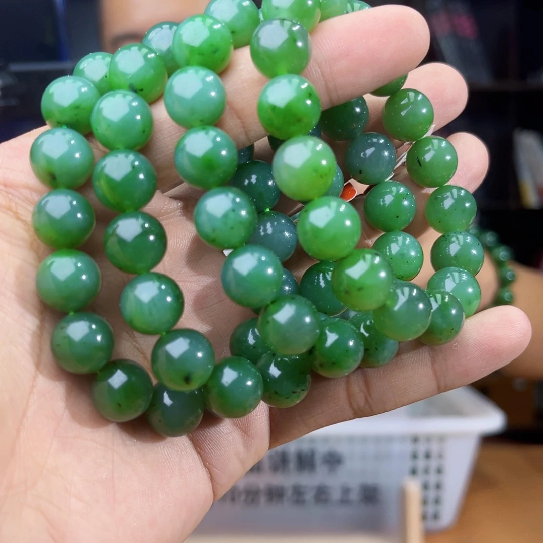 手串未镶嵌和田玉纯天然俄罗斯五号矿碧玉料卡12多样性发其一