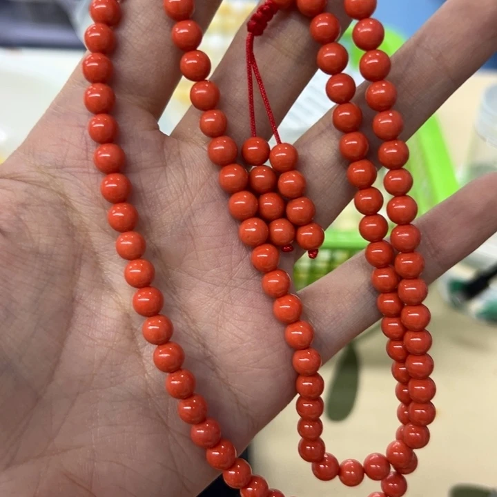 白玉菩提吊坠红色0228