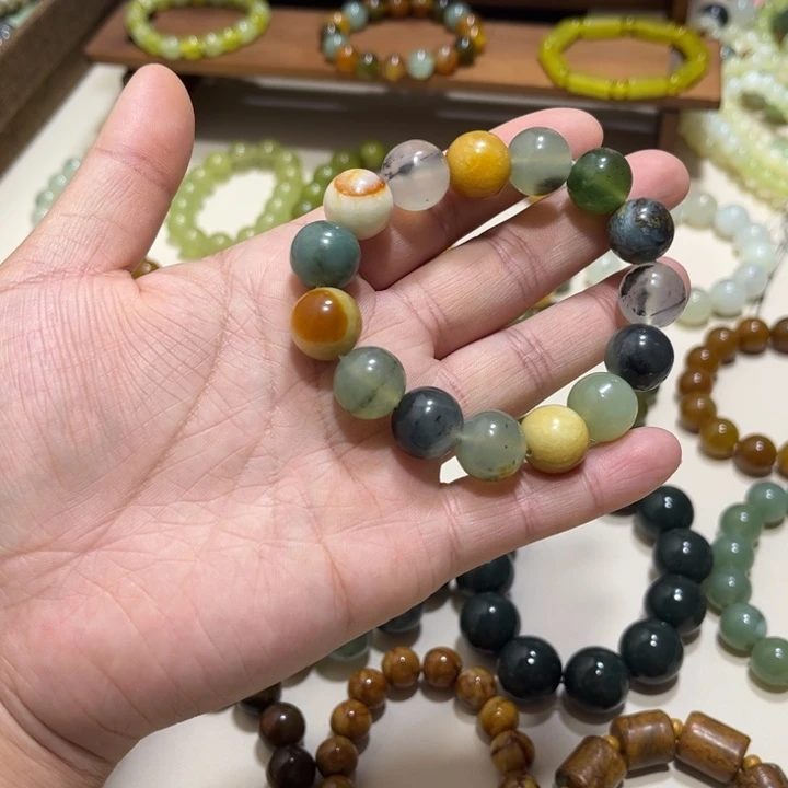 蛇纹石玉未镶嵌手链卡14