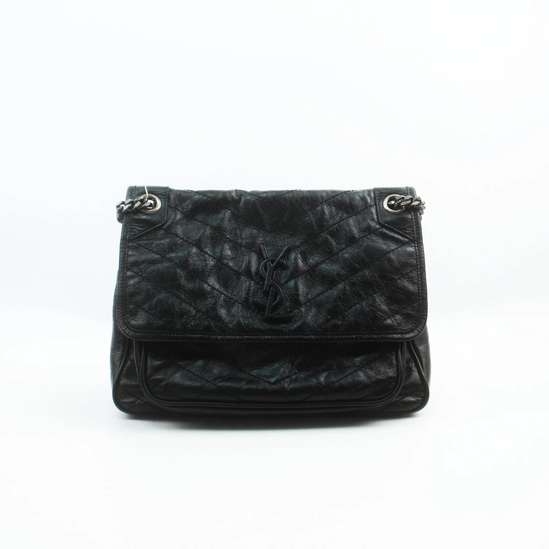 95新 YSL/圣罗兰 1040B YSL/圣罗兰黑色NIKI中号单肩斜挎包