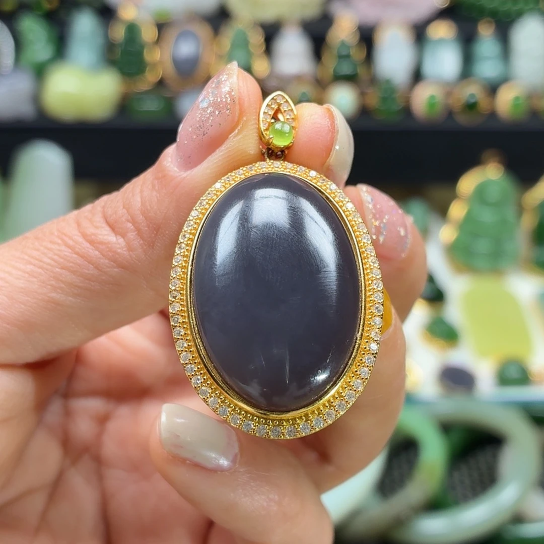 和田玉银S925镶嵌颈饰