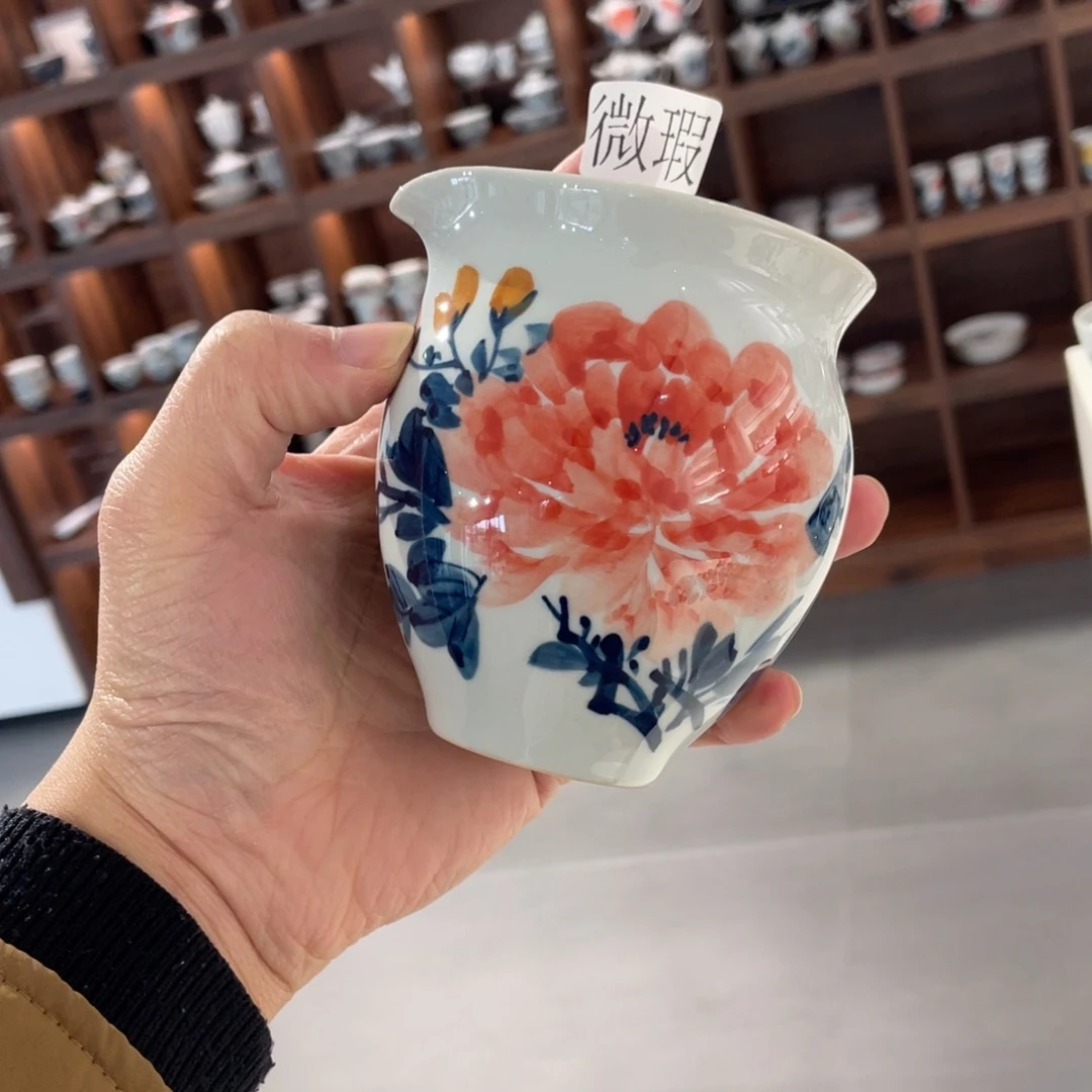 釉下手绘茶具微瑕