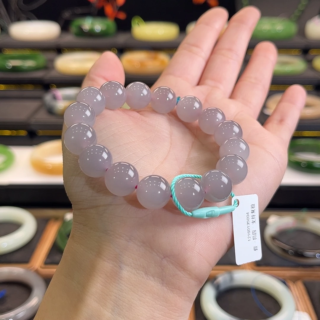 和田玉未镶嵌手镯高冰种粉紫