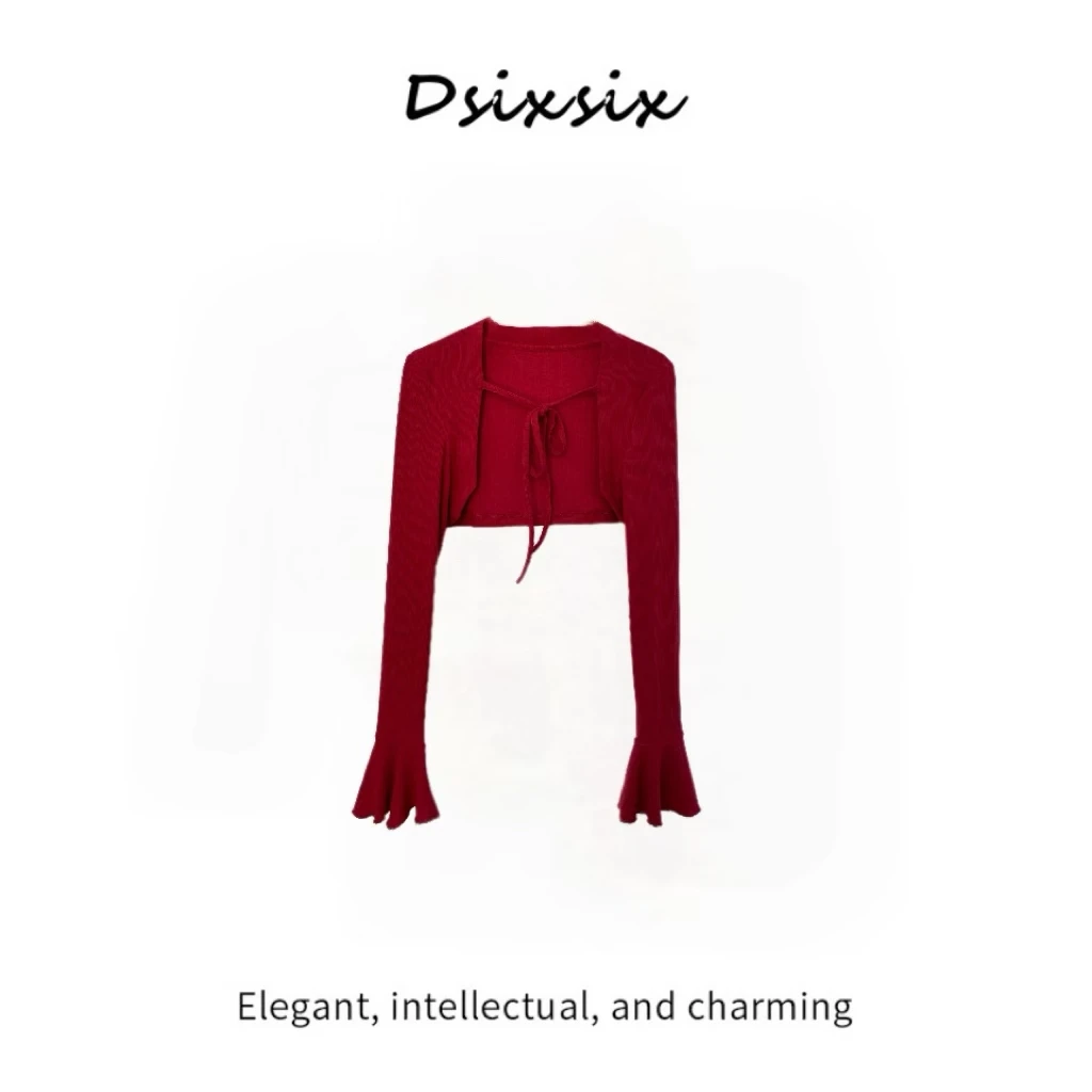 Cherry She【红色开衫】新款设计感不挑人显瘦百搭开衫-51601Q