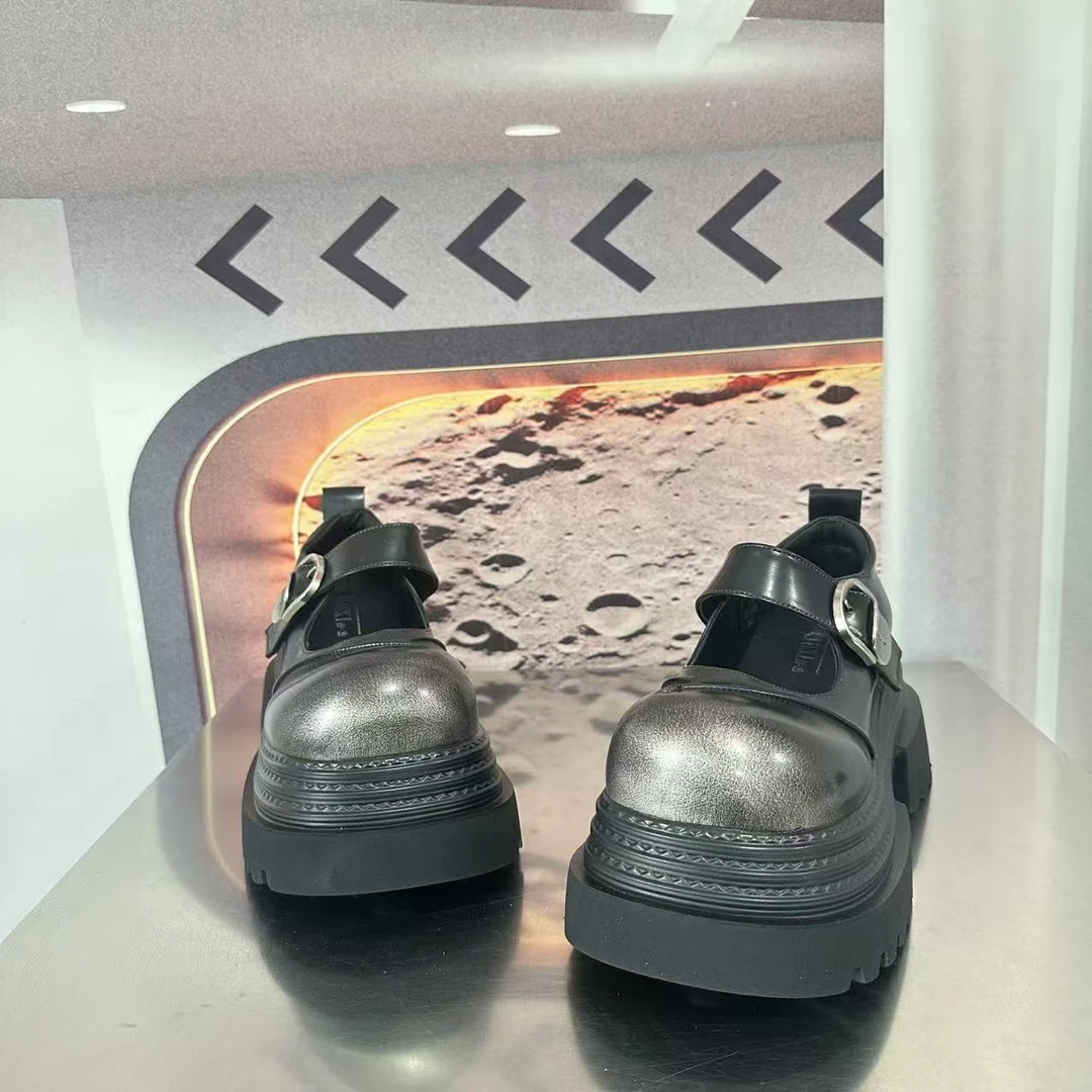 5510-98新款2025厚底乐福鞋学院风小皮鞋圆头百搭单鞋