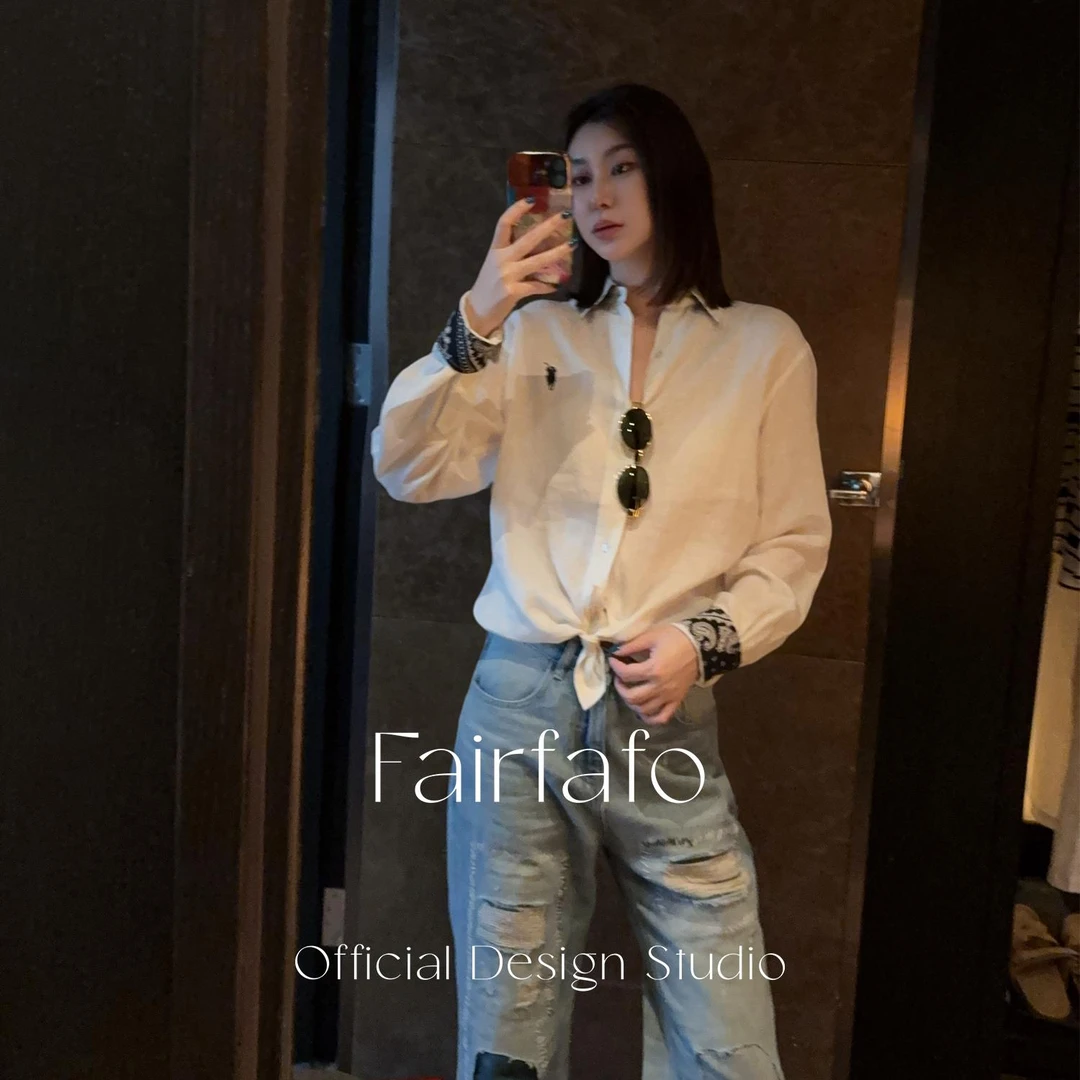 【骑马小人拼接衬衫】亚麻 CSDL53092夏季新款高级商务风舒适衬衫