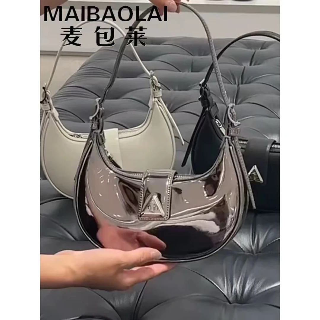 银色腋下月牙包包女包2025新款高级感轻奢小众百搭通勤单肩斜挎包