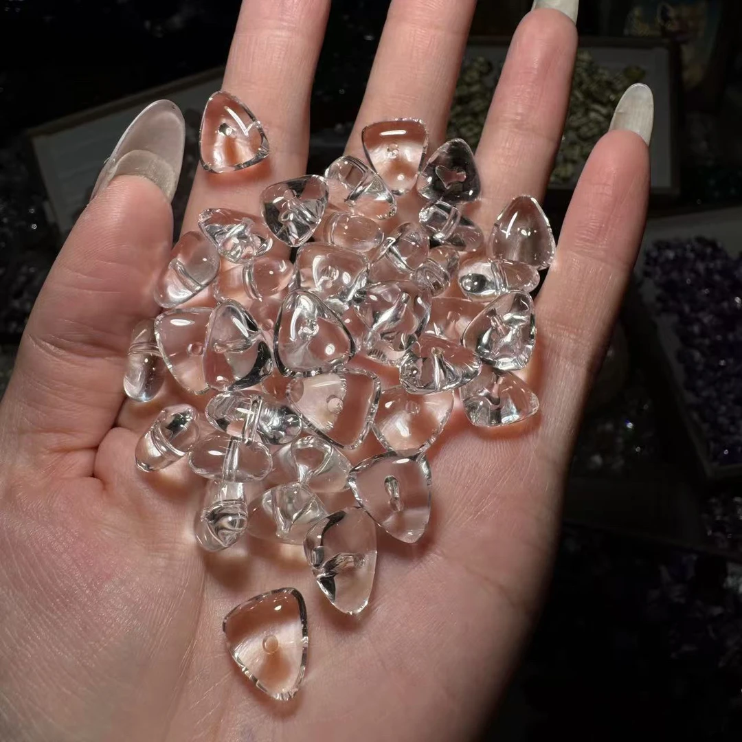 全净双A白水晶三角隔珠单颗价