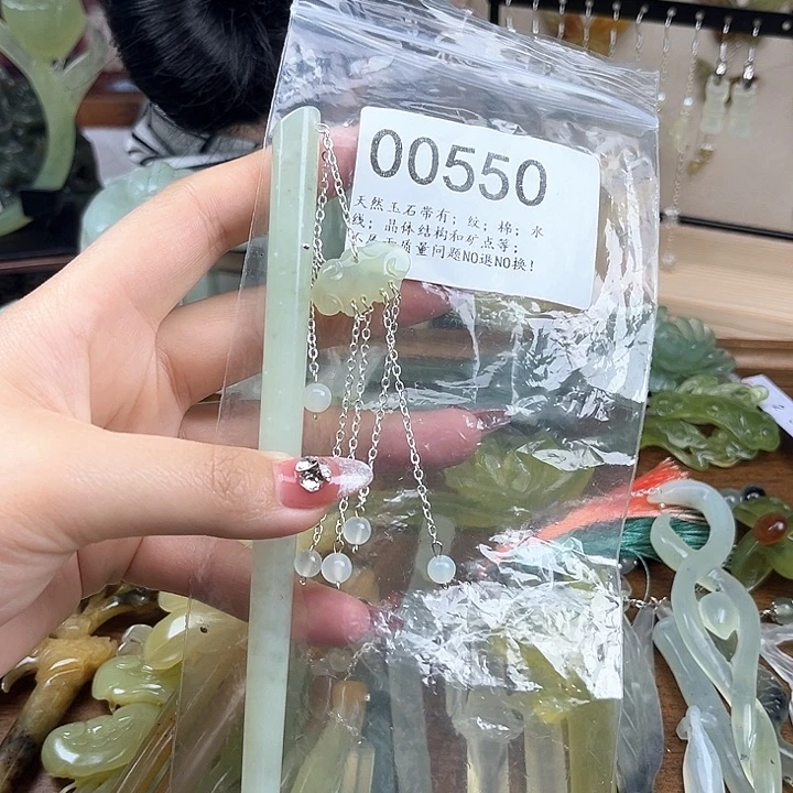 蛇纹石玉发簪合金