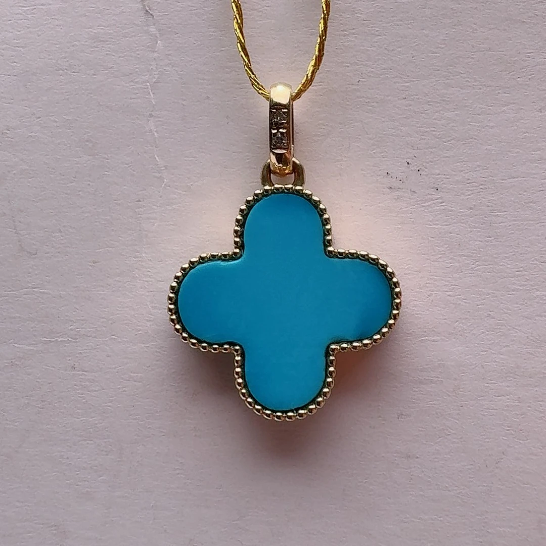 绿松石珠宝奇石18K金镶嵌