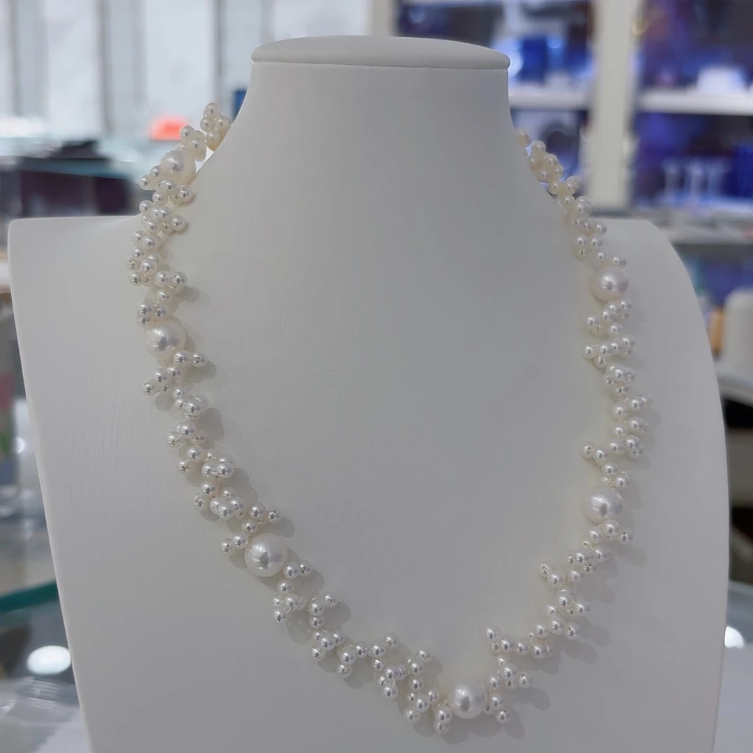 银S925镶嵌颈饰淡水珍珠