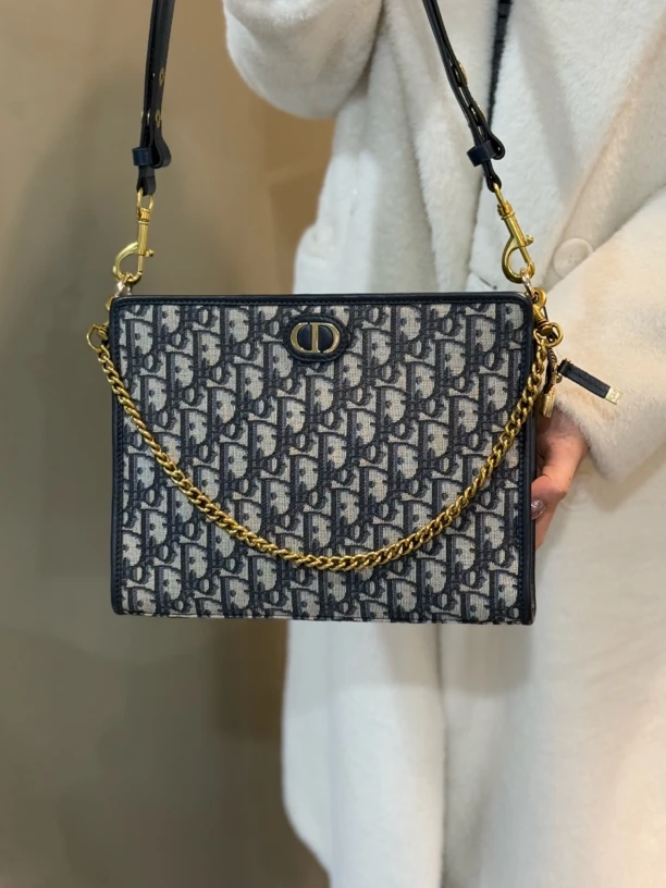 95新 DIOR/迪奥 老花刺绣洗漱单肩包