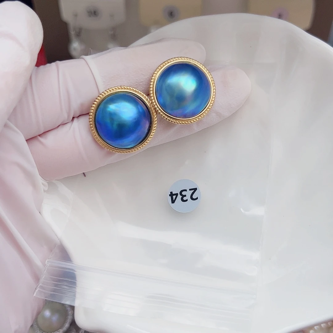 银S925镶嵌淡水珍珠耳饰