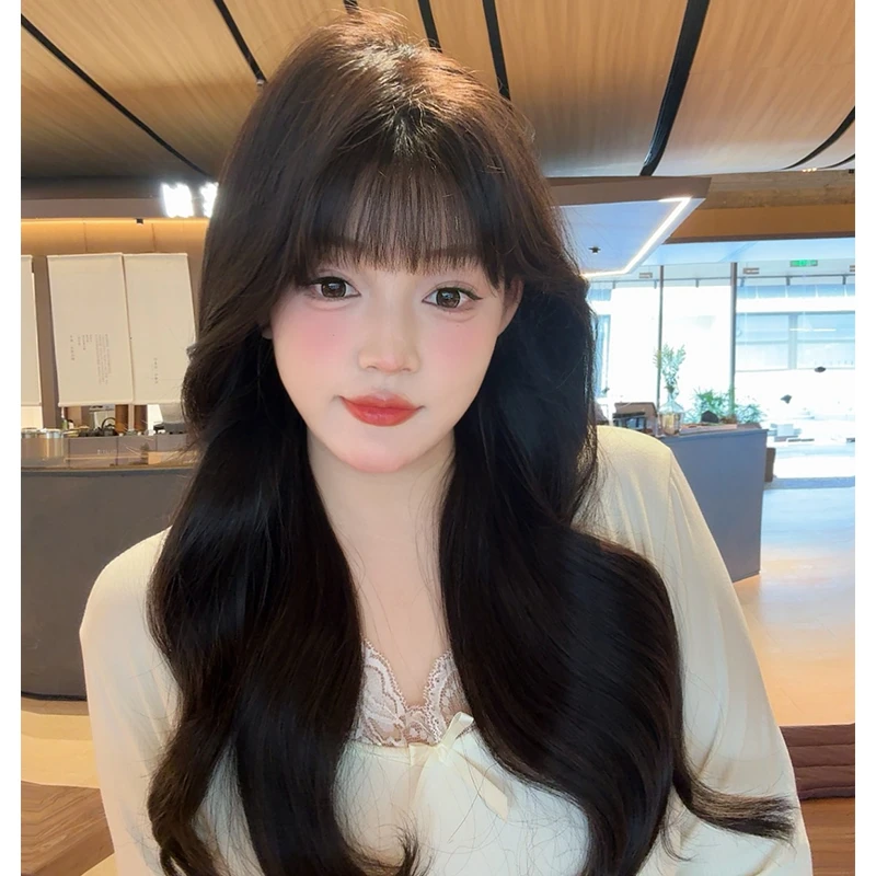 丝羽假发女黑茶波浪卷时尚气质lolita网红同款假发