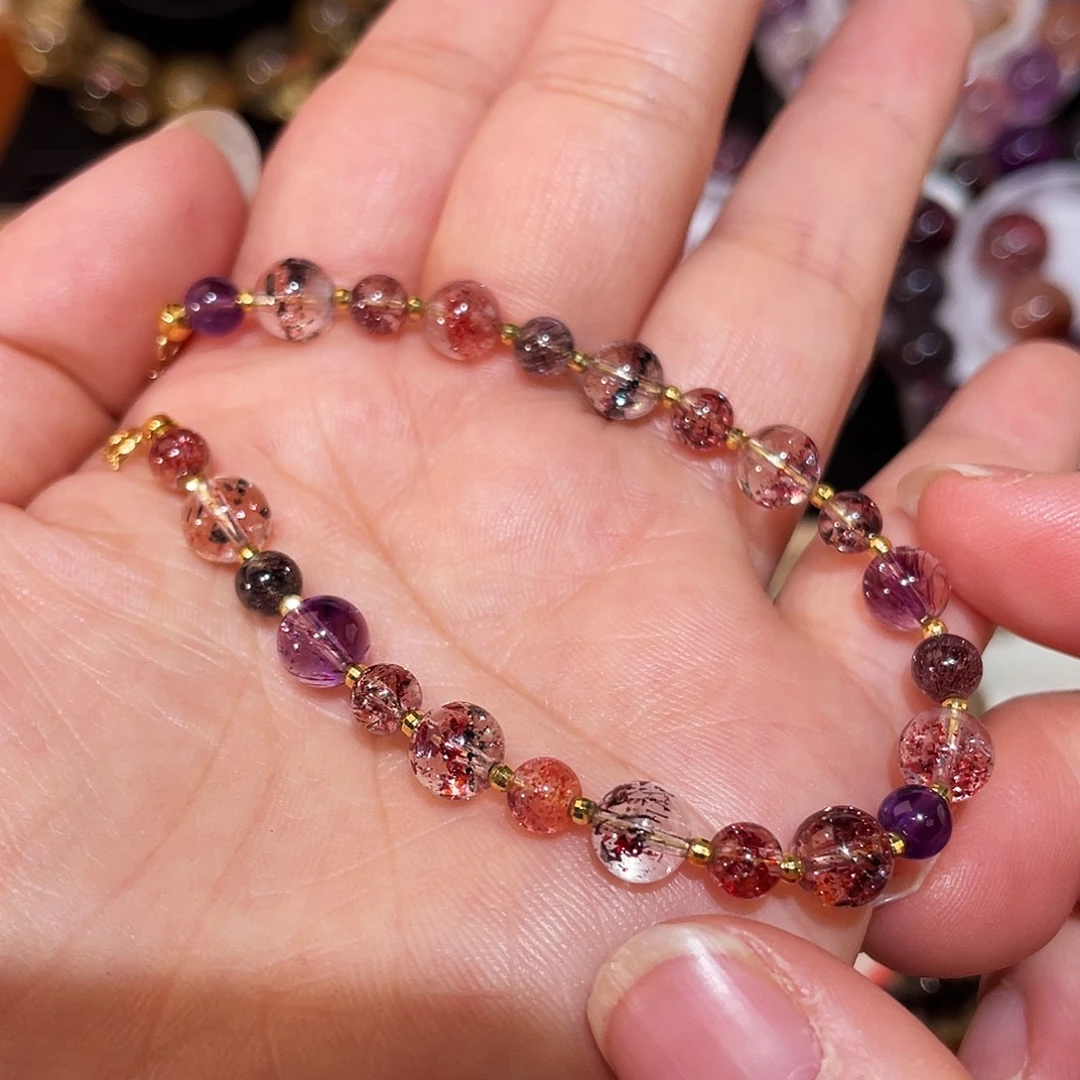 手链18K金镶嵌水晶仙女超七手链