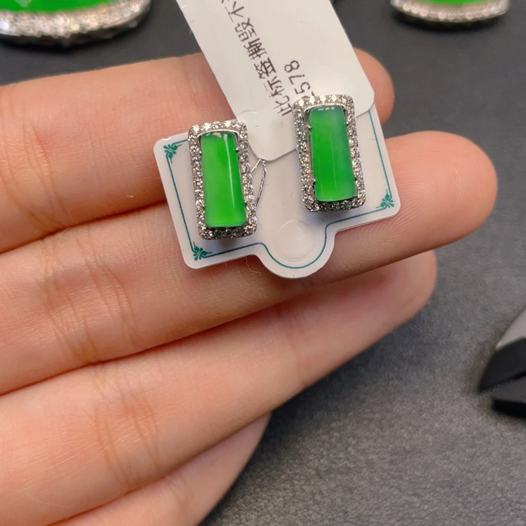 吊坠(不含链)银S925镶嵌翡翠