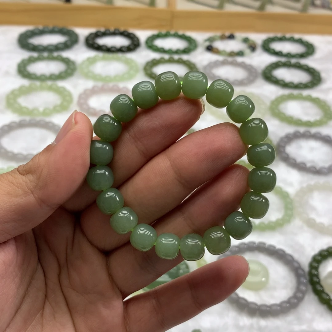 和田玉未镶嵌手串（湖水绿10）