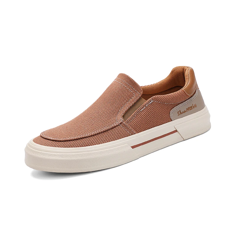 2025秋季新款男鞋舒适透气帆布鞋一脚蹬懒人鞋子低帮韩版男士布鞋