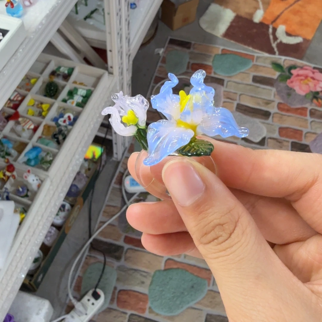 B***a琉璃手工艺品鸢尾花戒指