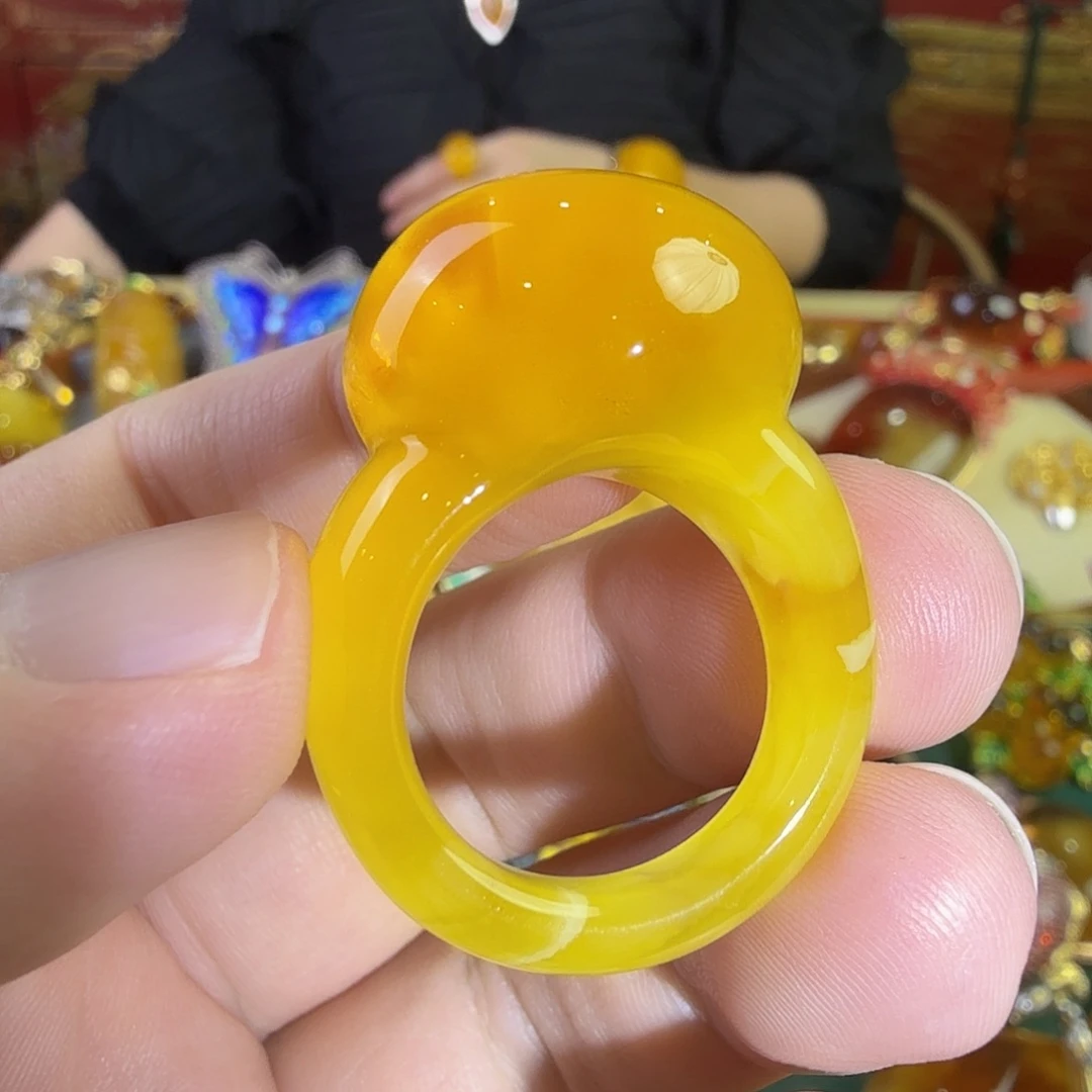 蜜蜡未镶嵌戒指戒指